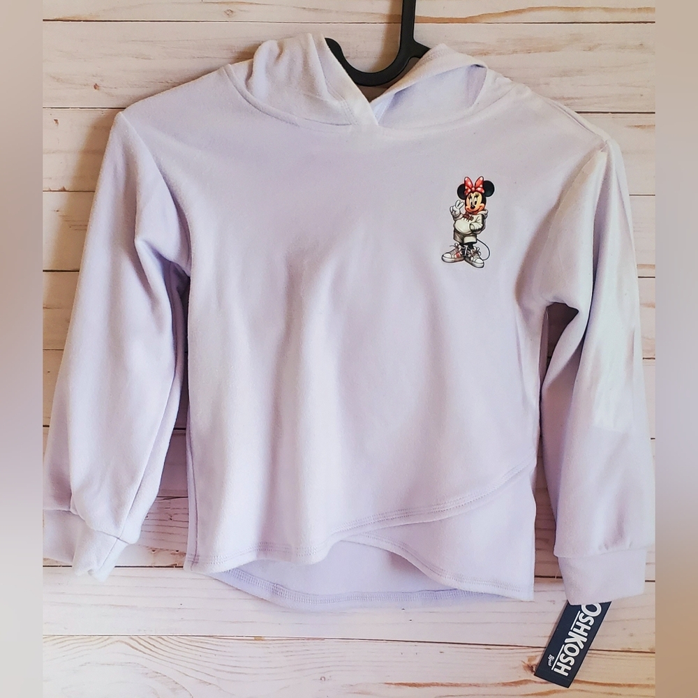 OshkoshB'gosh Kid Criss Cross Fleece Hoodie Iron-On Minnie Mouse 5T